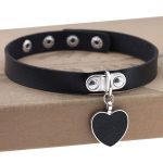 Punk Goth Heart Pendant Necklace Leather Collar - Image 4