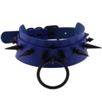 Double Layer PU Leather Black Nail Collar - Image 7
