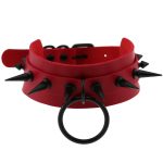 Double Layer PU Leather Black Nail Collar - Image 8