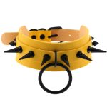 Double Layer PU Leather Black Nail Collar - Image 10