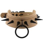 Double Layer PU Leather Black Nail Collar - Image 12