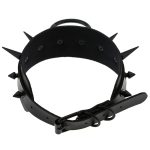 Double Layer PU Leather Black Nail Collar - Image 19