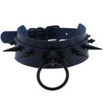 Double Layer PU Leather Black Nail Collar - Image 2