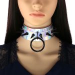 Double Layer PU Leather Black Nail Collar - Laser - Image 8