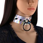 Double Layer PU Leather Black Nail Collar - Laser - Image 9