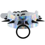 Double Layer PU Leather Black Nail Collar - Laser - Image 4