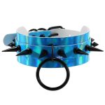 Double Layer PU Leather Black Nail Collar - Laser - Image 5