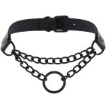 Black O Ring Chain Neck Necklace - Image 5