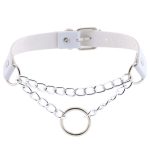 Silver O Ring Chain Neck Necklace - Image 14