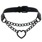Black Heart Ring Chain Neck Necklace - Image 14