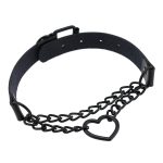 Black Heart Ring Chain Neck Necklace - Image 20