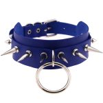 Double Layer PU Leather Silver Nail Collar - Image 7