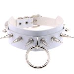 Double Layer PU Leather Silver Nail Collar - Image 11