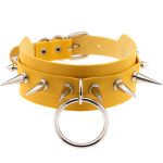 Double Layer PU Leather Silver Nail Collar - Image 14