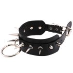 Double Layer PU Leather Silver Nail Collar - Image 19