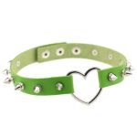 Sliver Heart Spiked Rivet Leather Collar - Image 13
