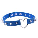 Sliver Heart Spiked Rivet Leather Collar - Image 5
