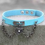 Heart Lock Leather Collar Neck Strap - Image 7