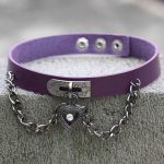 Heart Lock Leather Collar Neck Strap - Image 8