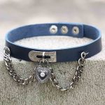 Heart Lock Leather Collar Neck Strap - Image 10