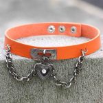 Heart Lock Leather Collar Neck Strap - Image 13
