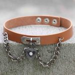 Heart Lock Leather Collar Neck Strap - Image 18
