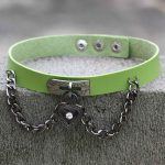 Heart Lock Leather Collar Neck Strap - Image 2