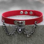 Heart Lock Leather Collar Neck Strap - Image 3