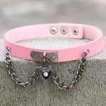 Heart Lock Leather Collar Neck Strap - Image 4