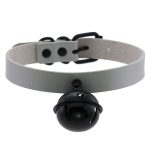 Leather Black Bell Pendant Collar - Image 7