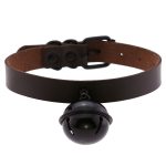 Leather Black Bell Pendant Collar - Image 13