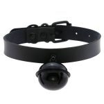 Leather Black Bell Pendant Collar - Image 19