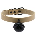 Leather Black Bell Pendant Collar - Image 3