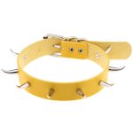 Spiked Rivet Leather Collar - Image 2