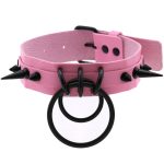 Black Spiked Drum Nails Double Ring Collar - Image 16