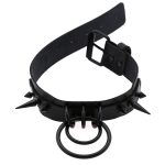 Black Spiked Drum Nails Double Ring Collar - Image 21