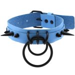 Black Spiked Drum Nails Double Ring Collar - Image 4