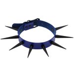 Extra Long Black Stud PU Leather Collar - Image 7