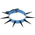 Extra Long Black Stud PU Leather Collar - Image 10