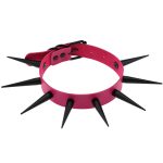 Extra Long Black Stud PU Leather Collar - Image 13