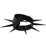 Extra Long Black Stud PU Leather Collar - Image 19