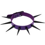 Extra Long Black Stud PU Leather Collar - Image 3