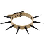 Extra Long Black Stud PU Leather Collar - Image 4