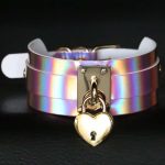 Laser Golden Heart Lock Neck Necklace - Image 2