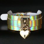 Laser Golden Heart Lock Neck Necklace - Image 5