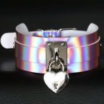 Laser Silver Heart Lock Neck Necklace - Image 6