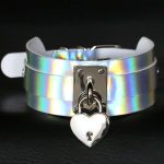 Laser Silver Heart Lock Neck Necklace - Image 3