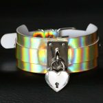 Laser Silver Heart Lock Neck Necklace - Image 4