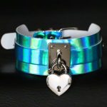 Laser Silver Heart Lock Neck Necklace - Image 5