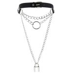 Chain Lock Pendant Ring Collar - Image 6